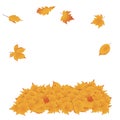 Pile of autumn colored leaves isolated on white background. Vector illustration Royalty Free Stock Photo